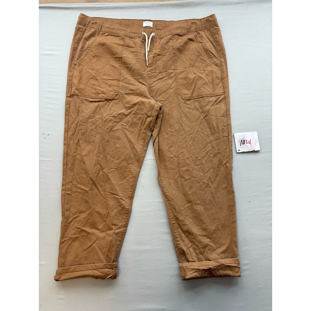 Time and Tru Womens Brown Utility Pull On Pants Plus Size XXXL 22 Drawstring